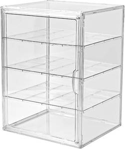 lot 7027 image: 4-Tier Collectibles Display Case, Clear Box with 3 Movable Plates