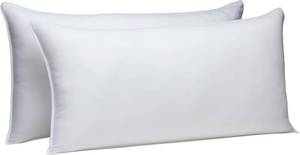 lot 7043 image: Amazon Basics Down-Alternative Pillows for StomachBack, 20 x 36