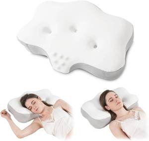 lot 7044 image: Cervical Neck Pillow, Memory Foam Contour with Dual Ear Relief