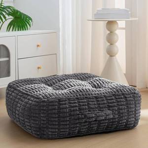 lot 7051 image: HIGOGOGO 8 Floor Pillow Cushion for Adults, 22x22, Dark Grey