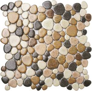 lot 7055 image: $88 Parrotile Yellowstone Matte Pebbles Mosaic - Non-Slip Shower