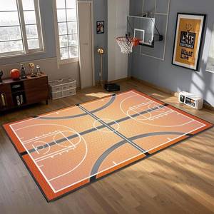 lot 7078 image: $70 Basketball Rug 5x7, Non-Slip for BedroomLivingGame Room