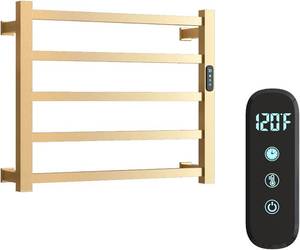 lot 7080 image: $169 5 Bars Luxury Towel Warmer, Wall Mounted Heated Towel Rack