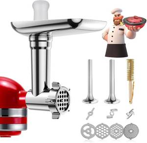 lot 7081 image: KitchenAid Metal Food Grinder Attachments, 15pc Meat Grinder Set