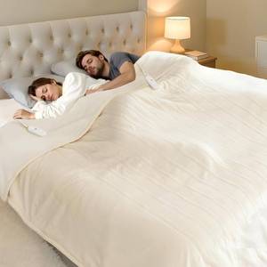 lot 7099 image: $60 Electric Blanket Queen Dual Control, 5 Heat Settings, 84x90 White