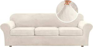 lot 7113 image: $58 H.VERSAILTEX High Stretch Sofa Slipcover 4-Piece Velvet Protector