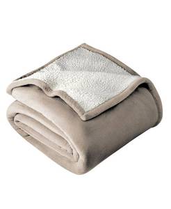lot 7123 image: Bare Home Fleece Sherpa Blanket, FullQueen - LIGHT BLUE - FullQueen