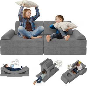 lot 7137 image: $104 Modular Kids Play Couch 10PCS Convertible Sofa for Play