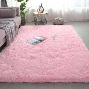 lot 7151 image: $81 Shag Area Rug (8x10 ft) Pink, Ultra-Soft Plush Indoor Carpet