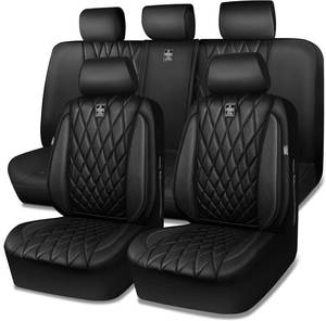 lot 7154 image: $74 CAR PASS 5-Seats Faux Leather Seat Covers Anti-Slip Waterproof