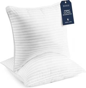 lot 7160 image: $50 Beckham Hotel Collection Euro Size Throw Pillows Set of 2, 26x26