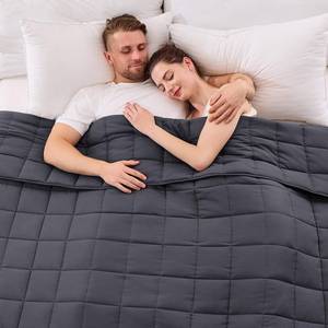 lot 7163 image: $48 yescool King Size 20 lb Weighted Blanket 80x87 Grey - All Season