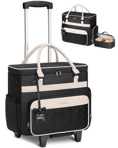lot 7168 image: $80 Ytonet Rolling Laptop Bag, Insulated, Cup Holder