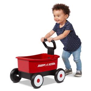 lot 7173 image: $64 Radio Flyer Push & Pull Walker Wagon for Kids 1-4, Locking Handle