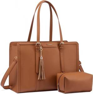 lot 7192 image: LOVEVOOK 15.6in Laptop Bag for Women PU Tote, Large Capacity
