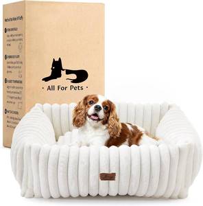 lot 7196 image: Washable Dog Bed for SmMed Dogs - Corduroy with Removable Cover