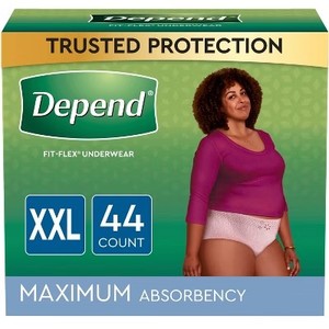 lot 7214 image: Depend Maximum Absorbency Female Underwear Epack - XXL - 44ct