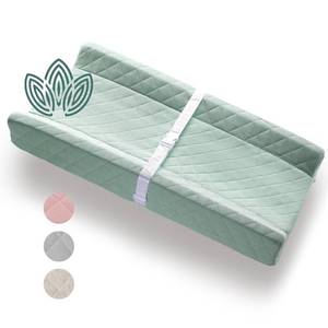 lot 7230 image: Organic Cotton Covered Contoured Baby Changing Pad Waterproof Foam