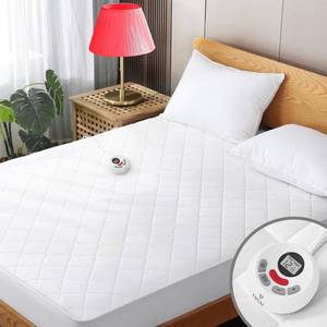lot 7234 image: $80 Heated Mattress Pad Full Size Electric Bed Warmer 12 Settings