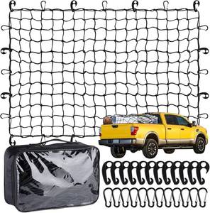 lot 7235 image: Heavy Duty Cargo Net for Pickup Bed - 4x6 to 10x15, 24 Clips