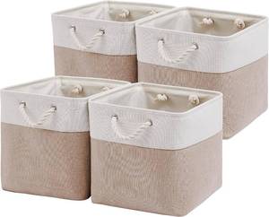 lot 7237 image: MidmmVick 13x13 Cube Storage Bins, 4-Pack Collapsible Fabric Boxes