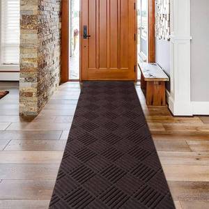 lot 7251 image: Runner Rugs 2x6ft IndoorOutdoor Hallway Runner, Nonslip Brown