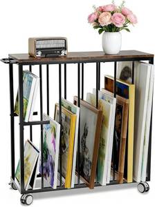 lot 7257 image: $70 Art Storage Rack for Canvas Drying with Wheels, Rolling Display