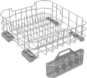 lot 7260 image: $80 WD28X26099 GE Dishwasher Lower Rack with Wheel, Stainless