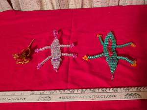 lot 37 image: Handmade Beaded Animal Figurines Set