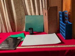 lot 109 image: Desk Office Supply Lot with Organizers, Notebooks, Metric Converter and Ruler