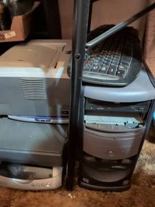 lot 113 image: Dell Desktop Tower Computer with Keyboard and Flatbed Scanner electronic lot for parts