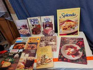 lot 127 image: Lot of 10 Assorted Cookbooks Including Pillsbury Bake-Off, Splenda, Better Homes and Gardens Comfort Food, and More