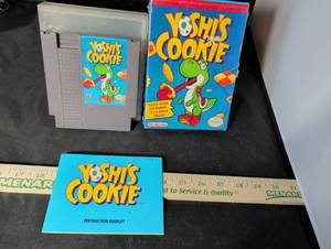 lot 163 image: Yoshis Cookie NES Complete in Box with Manual