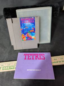 lot 167 image: Tetris NES Cartridge with Instruction Booklet and Dust Sleeve