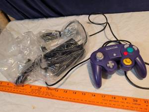 lot 182 image: Nintendo GameCube Purple Controller with Power Adapter