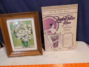 lot 207 image: Ziegfeld Follies of 1920 Sheet Music & Van Gogh Roses Framed Print
