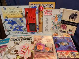 lot 277 image: Chinese Brush Painting Books and Studio Kit Collection