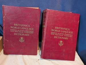 lot 285 image: Britannica World Language Edition of Funk & Wagnalls New Practical Standard Dictionary 2-Volume Set