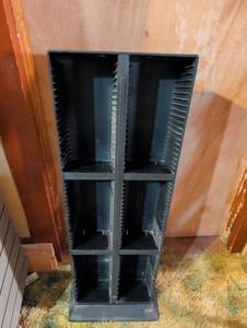 lot 320 image: Black Plastic CD DVD Tower Storage Rack