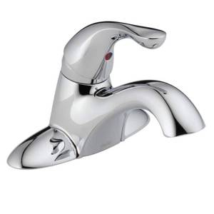 lot 15727 image: Delta Classic Single Handle Centerset Bathroom Faucet with Metal Drain Assembly in Chrome 520-MPU-DST