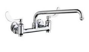 lot 15733 image: Chicago Faucets 640-l12e1-317yab Hot & Cold Water Sink Faucet With Integral Sup