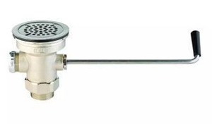 lot 15755 image: T&S Brass Waste Drain Valve Adapter with Twist Handle, May Differ From Stock Photo