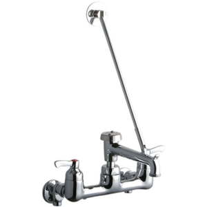 lot 15760 image: Elkay Lk940bp03l2s 8  Centerset Wall Mount Service Sink Faucet - Chrome