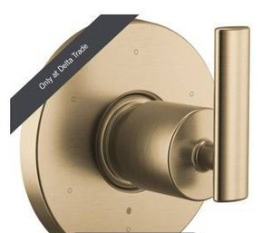 lot 15767 image: Delta Altado 6-Setting 3-Port Diverter Trim in Champagne Bronze
