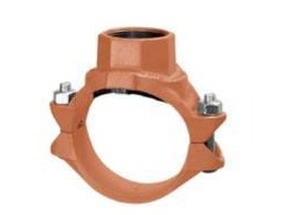 lot 15786 image: 3- Gruvlok Grooved Clamp Pipe Fitting, 2 12 in x 2 12 in, 1 Grooved Clamp-T With FPT Branch