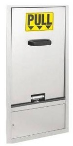 lot 15808 image: Speakman Wall Mounted Recessed Stainless Steel Cabinet with Swing Down Aerated Eye  Face Wash and Drain Pan
