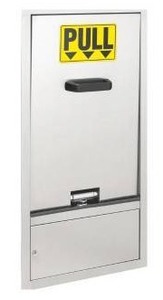 lot 67786 image: Speakman Wall Mounted Recessed Stainless Steel Cabinet with Swing Down Aerated Eye  Face Wash and Drain Pan