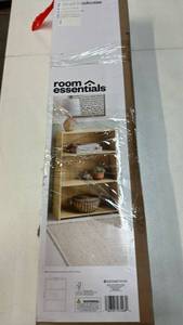 lot 2001 image: Room Essentials 3-Shelf Bookcase Natural Wood Finish
