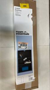 lot 2005 image: Room Essentials 3-Shelf Bookcase Black Finish