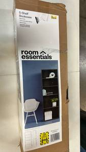 lot 2010 image: Room Essentials 5-Shelf Bookcase Black Finish